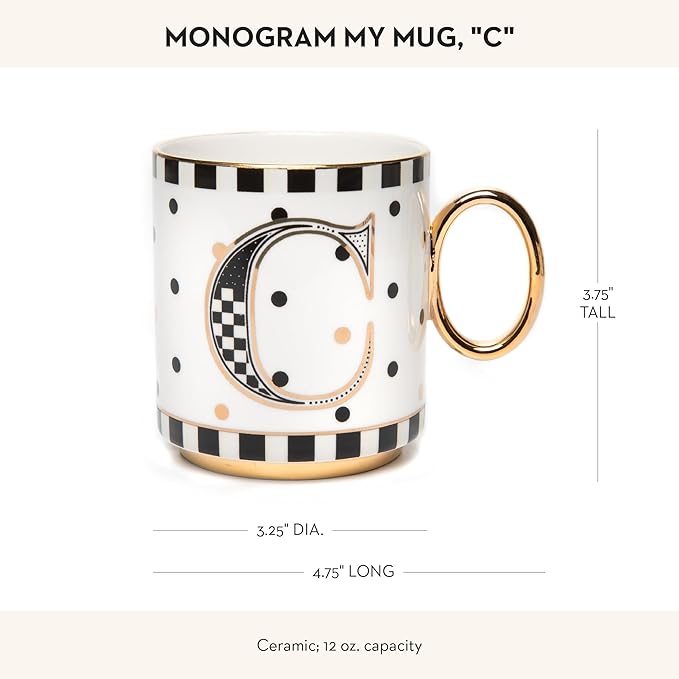 MACKENZIE-CHILDS My Mug, Decorative Ceramic Coffee Mug with Handle, C