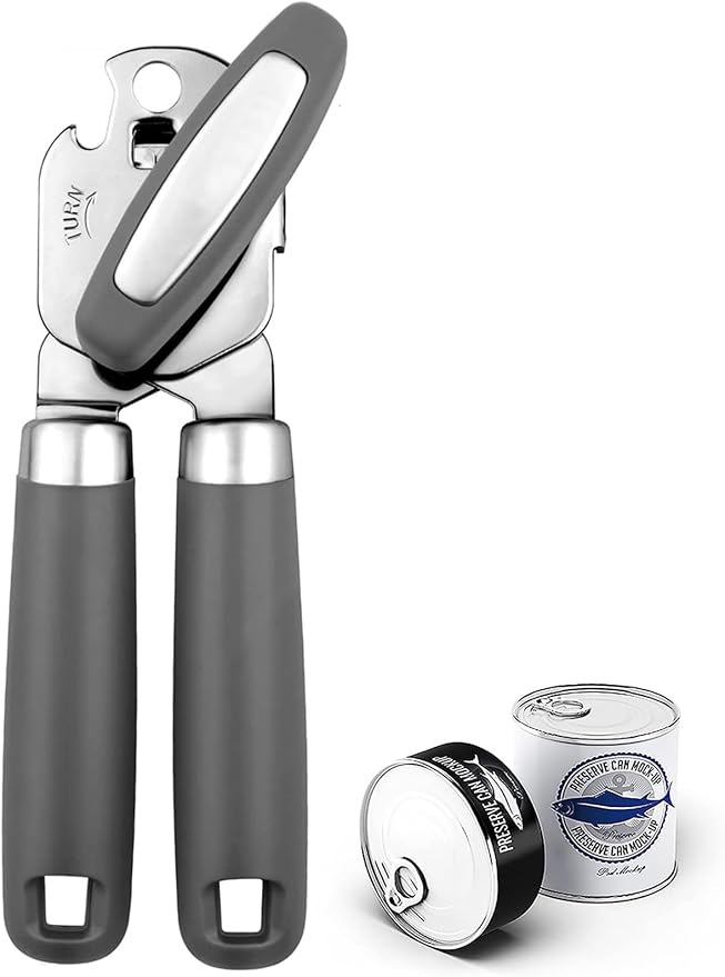 Can Opener,Professional 3-In-1 Multifunctional Manual Can Openers Bottle Opener,Kitchen Durable Stainless Steel Heavy Duty Can Opener Smooth Edge for Kitchen Seniors Friendly