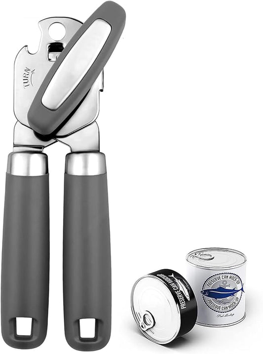 Can Opener,Professional 3-In-1 Multifunctional Manual Can Openers Bottle Opener,Kitchen Durable Stainless Steel Heavy Duty Can Opener Smooth Edge for Kitchen Seniors Friendly