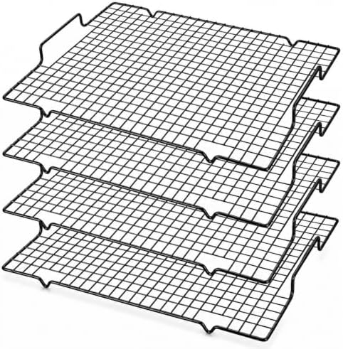 4 Pack Heavy-Duty Wire Cooking Rack Baking Racks with Handle 14.1" x 10.7"