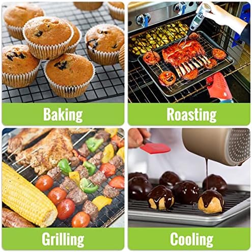 HULISEN Cooling Rack 2-Pack, 16 x 10 Inch Nonstick Baking Rack with Handles