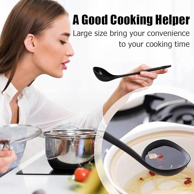 Large Plastic Serving Spoons,Disposable Heavy Duty Serving Spoons,Long Handle Scoop Soup Rice Ladle for Party Catering Buffet Restaurant,20 Pieces