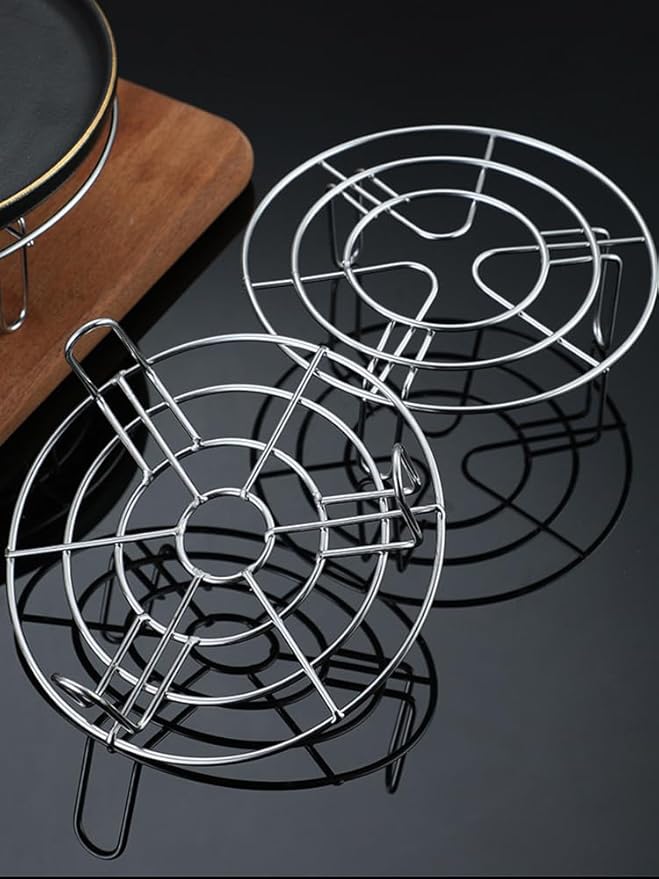 Stainless Steel Rack Cross Wire Cooling Racks with Legs Dia 7.9" Steaming Cooling and Baking Barbecue Rack Fit for Air Fryer Instant Pot Pressure Cooker Canning (Height 1.8",7.9"/20cm)