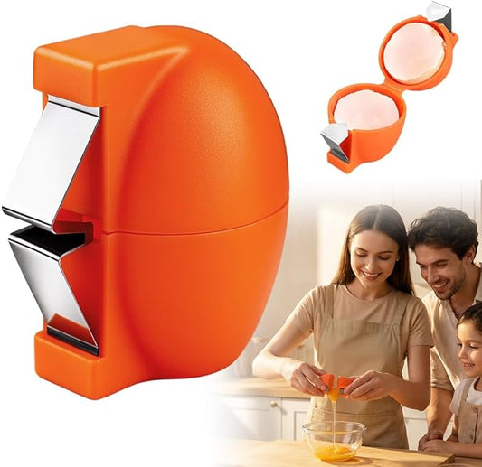 Kruggo 2026 New Egg Shell Opener Egg Cracker Tool, Multifunctional Peeler Shell Remover for Raw and Hard Boiled Eggs, Portable Kitchen Gadgets for Cooking Baking (Orange-1PCS)