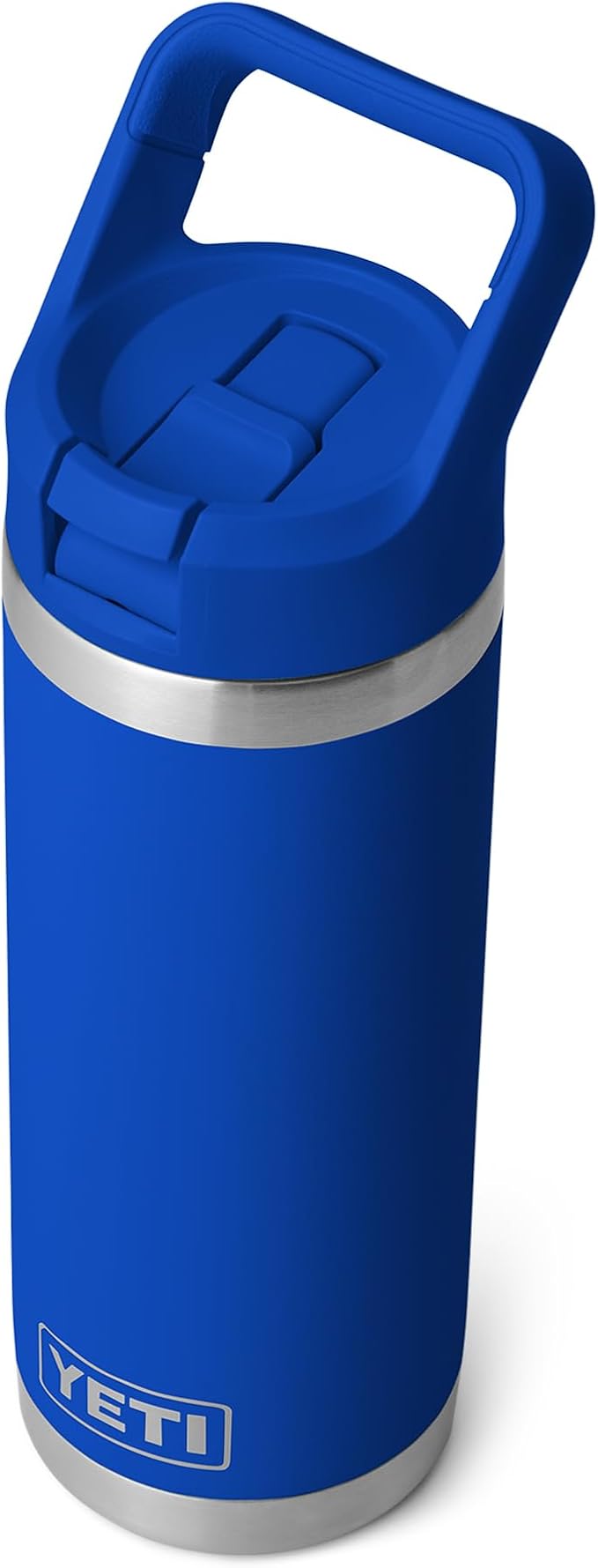 YETI Rambler 18 oz Bottle, Vacuum Insulated, Stainless Steel with Color Matching Straw Cap, Royal Blue