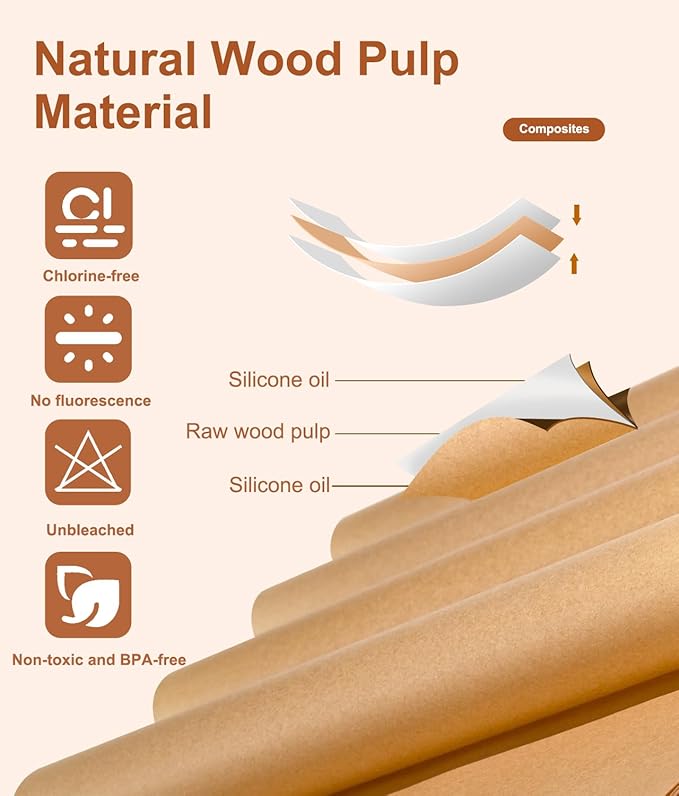 160 Pcs Unbleached Parchment Paper Sheets, 12x16 Inch Precut Baking Paper for Baking Sheet, Non-Stick Parchment Paper for Baking, Oven, Air Fryer, Grilling, Steaming, Cookies, Bread, Cake