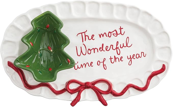 Mud Pie Christmas Wonderful Time of The Year Tray & Tidbit Set