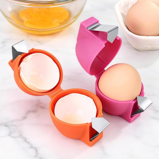 3Pcs Egg Shell Opener,Egg Separator Egg Cracker Egg Peeler for Raw Eggs, Hard Boiled Egg Peeler for Cutting Eggs,Quickly Cutting Off Eggs Breaker Gadgets for Cooking Bakery Kitchen Use (3PCS)