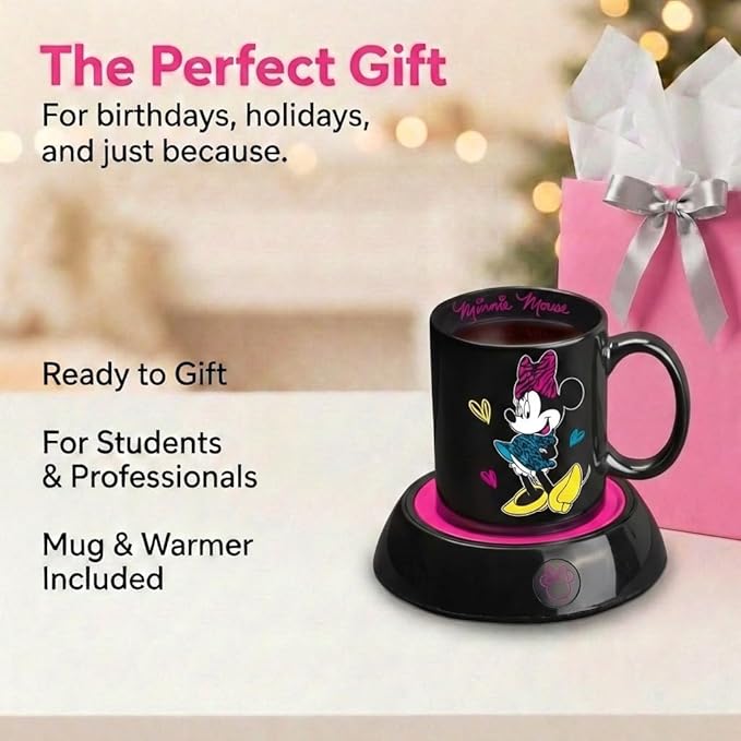 Disney DMG-18 Minnie Mouse Mug Warmer, Black/Pink