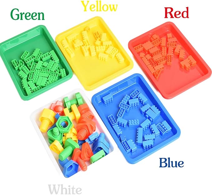10 Pack Plastic Art Trays for Adult Crafts, Large Multicolor Activity Trays for DIY Projects, Painting, Beading, Jewelry Making, Resin & Workspace Organization