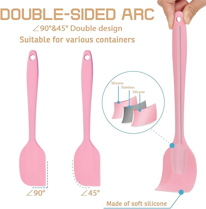 Silicone Spatula 11 inch and 8.3 inch Heat Resistant Rubber Spatulas Cooking Utensil Set Non-Stick Flexible Rubber Baking Spatulas for Cake/Cream/Pastry/Butter/Batter Mixing/Cooking