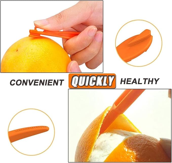 Orange Citrus Peelers, Cosmer Set of 6 Plastic Easy Slicer Cutter Peeler Remover Opener Kitchen Accessories Knife Cooking Tool Kitchen Gadgets (Set B)