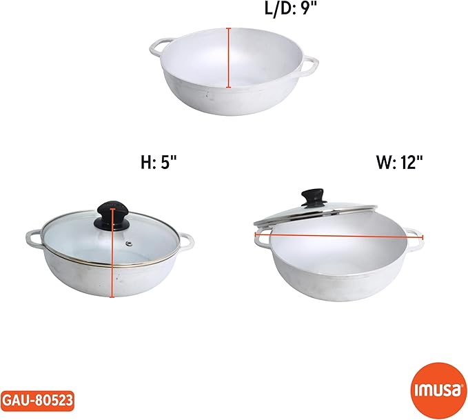 IMUSA 2.6Qt Basic Caldero w/Glass Lid - 22cm