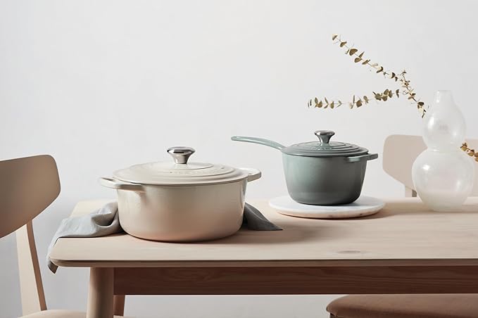 Le Creuset Enameled Cast Iron Signature Saucepan, 1.75 qt., Sea Salt