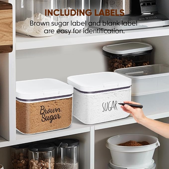 Brown Sugar Container Airtight, 3 Quart Brown Sugar Keeper Storage Container with Spoon