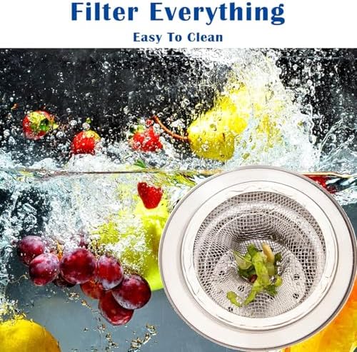 12 pcs Heavy Duty Stainless Steel Slop Basket Filter Trap, 2.75" Top / 1" Mesh Metal Sink Strainer,Perfect for Kitchen Sink/Bathroom Bathtub RV Wash Basin Floor Drain Balcony Drain Hole