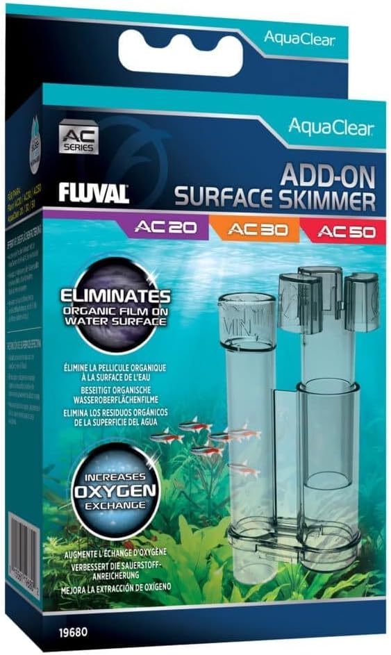 Fluval Add-On Surface Skimmer – Compatible with AC20, AC30 & AC50 Power Filters – Removes Surface Film & Organic Waste – Improves Oxygen Exchange & Water Clarity – Easy Install, Safe for Fish