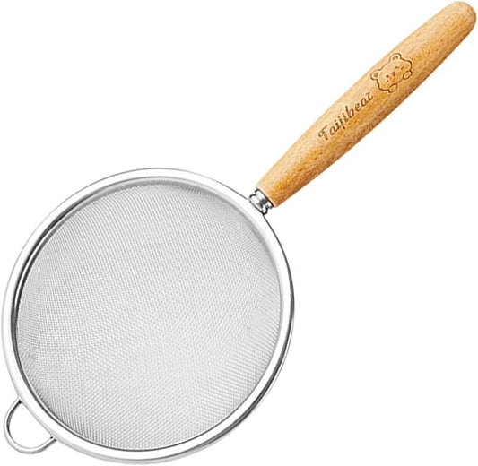 1 Pack Fine Mesh Strainer whit Hanlde,40 Mesh Stainless Steel Kitchen Strainer for Sifting, Draining Pasta, Straining Juice and Egg Whites