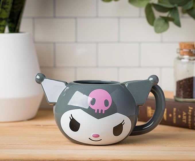 Silver Buffalo Hello Kitty and Friends Kuromi Ceramic 3D Sculpted Mug, 20 Ounces