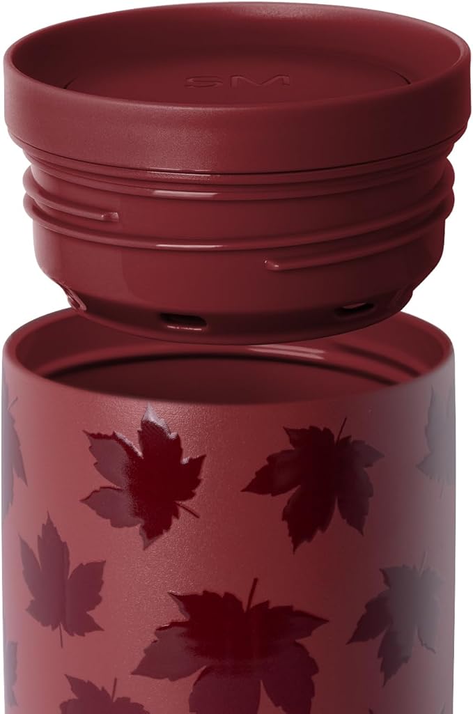 Simple Modern Halloween Signature Voyager | 16oz Travel Coffee Mug Tumbler with 360° Lid | Gifts for Women Men | Ceramic-Lined Insulated Stainless Steel Cold Brew Iced Coffee Cup | Autumn Maple