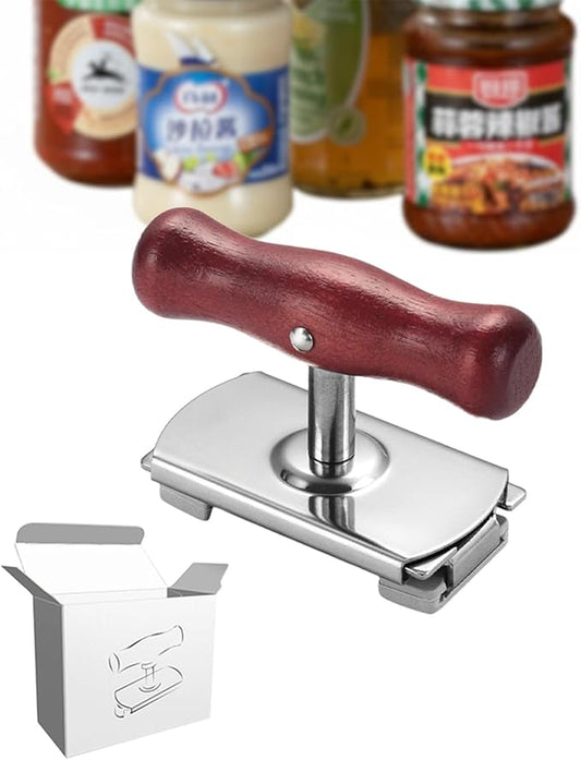 Cap Crack Jar Opener 2026 New Adjustable Multi-Lid Can Opener for Weak Hands - Ergonomic Non-Slip Grip, One-Hand Operation, Opens Bottles Cans Jars Effortlessl (Wooden Color Anti-Slip)