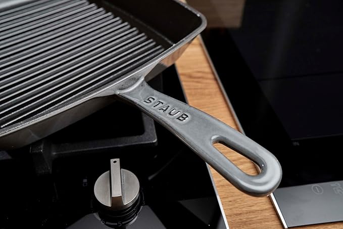 Staub Cast Iron 10-inch Square Grill Pan - Graphite Grey, Made in France