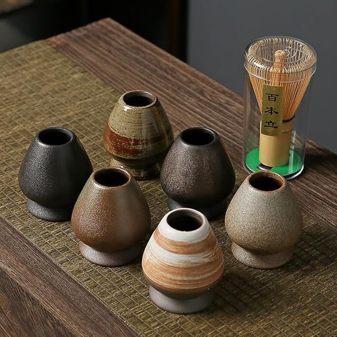 Matcha Tea Whisk Holder Ceramic Holder for Bamboo Matcha Chasen fit for Matcha Chasen Tea Set Accessories (Green)