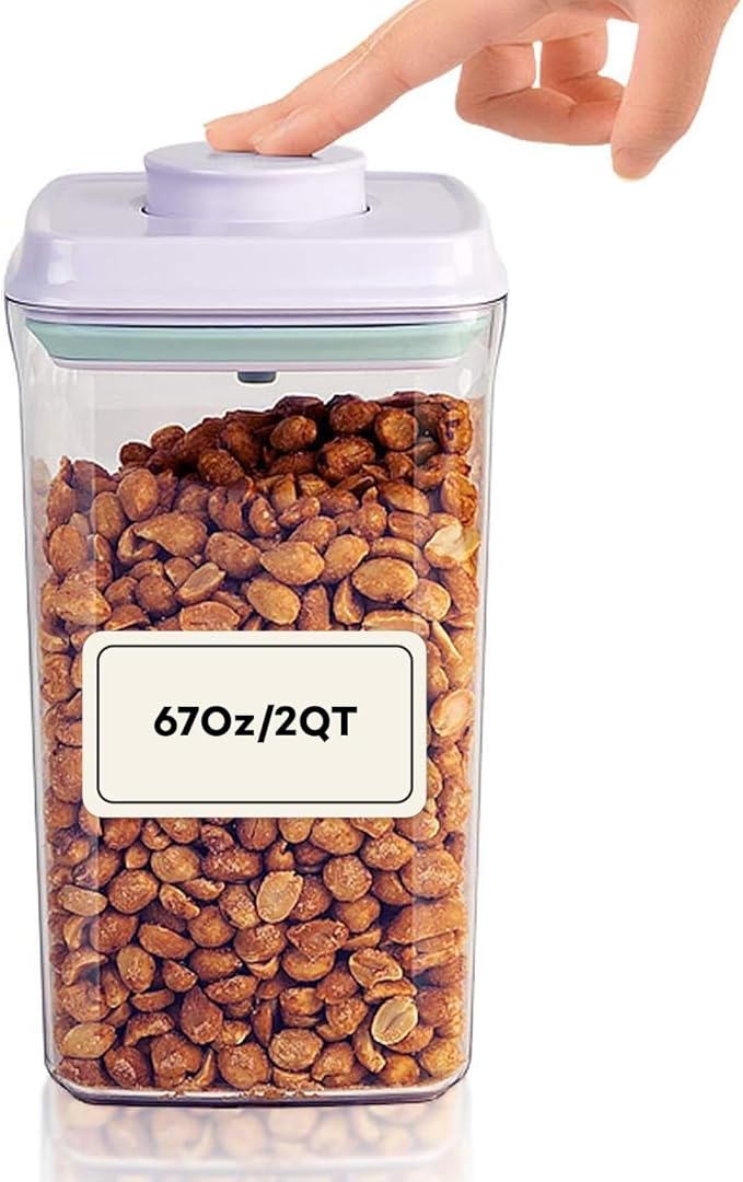Bop Top Airtight Food Storage Containers with Lid 67 oz | Kitchen Canister Sets | Air Tight Pantry Container | Pop Top Dry Food Storage Containers for Snacks, Sugar, Flour, Baking, Cereal, Pasta