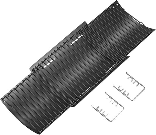 23" to 34" Adjustable Ash pan with 2 Fire Hanger for Chargriller 1224, 1324, 2121, 2222, 2727 2828 2929 Charcoal Grill, Charbroil 17302056, 19302056, for Oklahoma Joe, Royal Gourmet Charcoal Grills