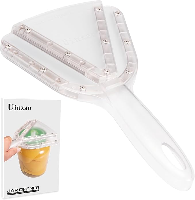 Jar Opener for Weak Hand & Seniors with Arthritis,Easy Twist Off Bottle Caps,Patent | Unique Kitchen Gadgets,Handheld Lid Top Open for Elderly/Women/Men (Transparent)