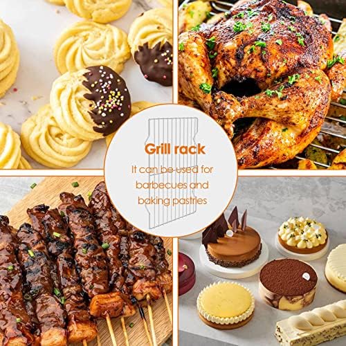 Adorila 2 Pack Cooling Rack for Baking, 8.3" x 11.4" Stainless Steel Grill Rack, Small Grid Baking Rack for Baking Cooking Roasting Oven