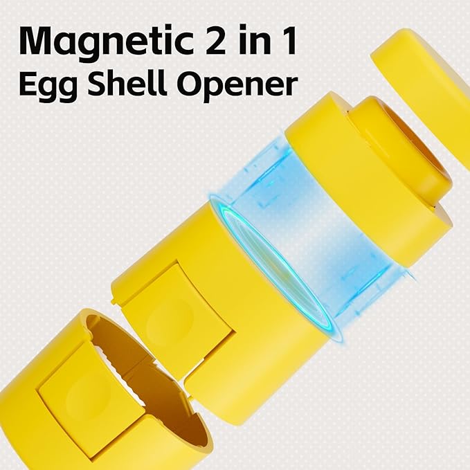 Upgraded 2 in 1 Egg Shell Opener, Hard Boiled Egg Peeler Cracker with Piercer, Cute Egg Separator for Raw Eggs, Home Kitchen Gadgets Tool, 2 Pack