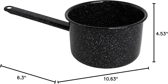 MIRRO 1.25qt Enamel Saucepan, Black (Pack of 2)