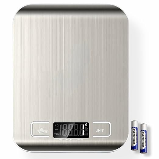 Digital Kitchen Scale, Food Scale in Grams & Ounces, 1g Precision for Cooking, Baking & Meal Prep, Stainless Steel with LCD Display, Tare Function, Compact for Diet & Coffee Use