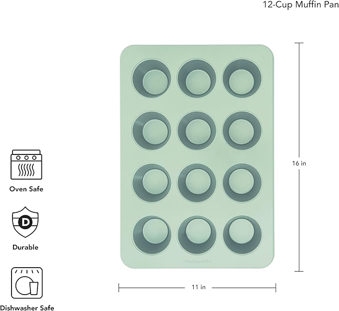 KitchenAid 12-Cup Nonstick Aluminized Steel Muffin Pan, Pistachio