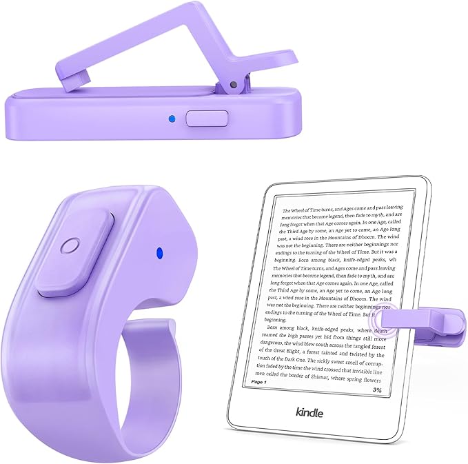 [Case-Friendly] Remote Control Page Turner Ring for Kindle Paperwhite Oasis Scribe Kobo eReaders, Camera Camcorder Remote Controls, Page Turner Clicker for ipad iPhone Tablets with Storage Bag