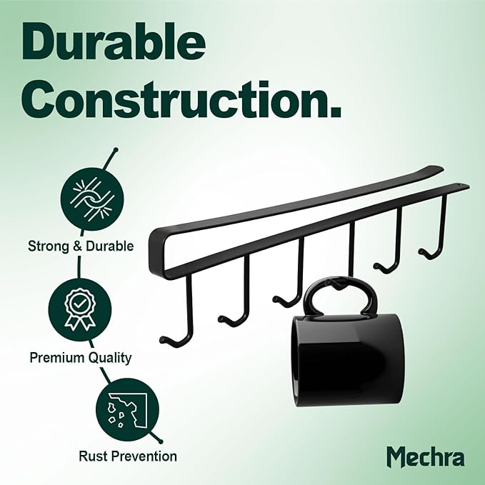 Premium Shelf Storage Hooks for Wardrobe Organizer & Kitchen Cup and Glass Mug Holder – Durable and Space-Saving Solution (2 Pack)