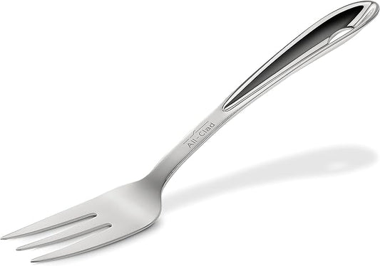 All-Clad Specialty Stainless Steel Fork 10-Inch, Perfect for Cooking and Serving, Ergonomic Handle, Kitchen Tool, Dining Essential, Cutlery, Silverware, Table, Home, Restaurant, Dishwasher Safe Silver