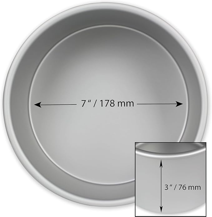 PME Professional Aluminum Baking Pan - Round 7 x 3in
