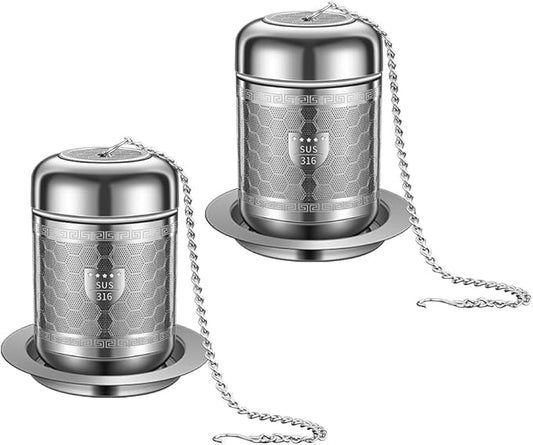 2 Pack 316 Stainless Steel Loose Leaf Tea Infuser – Tea Connoisseur's Choice for White, Green, Oolong, Black, and Herbal Teas (2 Pack - Medium)