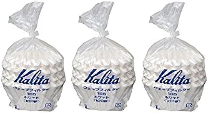 3 X Kalita: Wave Series Wave Filter 185 (2-4 Persons) White. 300 Pieces (Japan Import)
