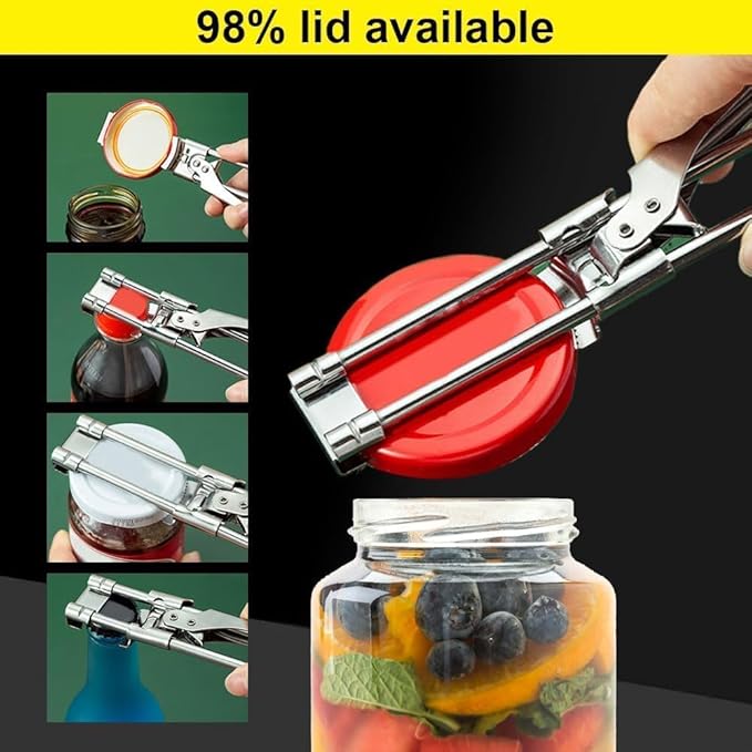 Jar Opener for Weak Hands - Removes Tight Jar Lid for Seniors with Arthritis - Adjustable Jar Opener - Multi Opener Set with Jar Opener Gripper Pad and Bottle Opener Keychain(2Pcs)