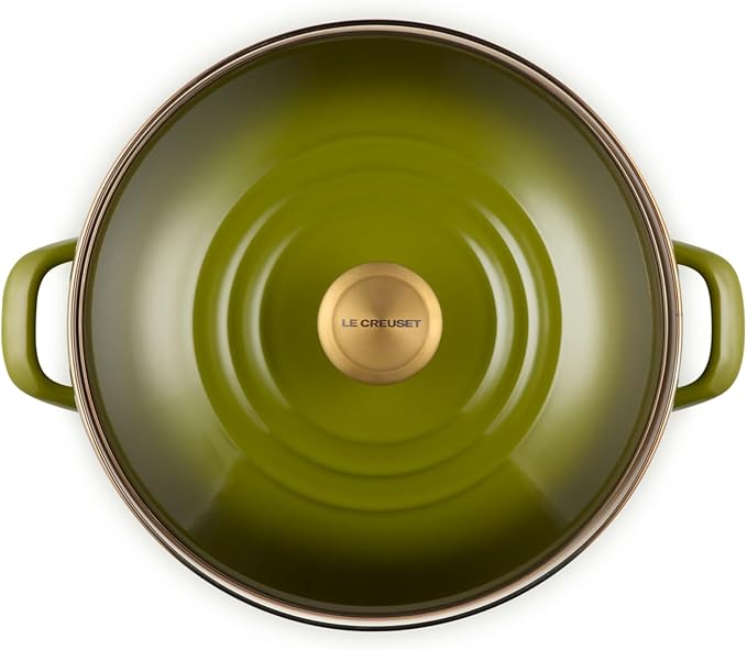 Le Creuset Enamel on Steel Traditional Stockpot, 12 qt., Olive with Stainless Steel Knob