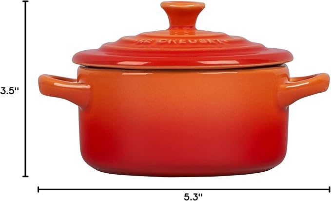Le Creuset Stoneware Mini Round Cocotte, 8 oz., Flame