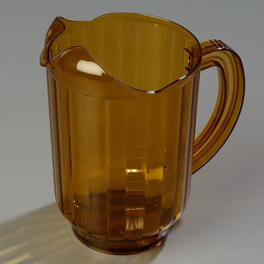 Carlisle FoodService Products Versapour Plastic Pitcher for Kitchen and Restaurant, Polycarbonate, 60 Ounces, Amber, (Pack of 6)