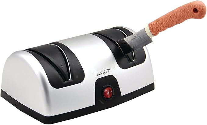 Brentwood TS-1001 2-Stage Electric Knife Sharpener, 9.80in. x 7.20in. x 4.80in.