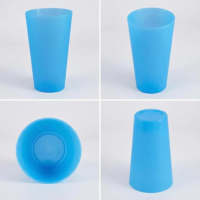 32-ounce Unbreakable Plastic Tumblers - Lightweight Large Drinking Cups set of 12, Reusable BPA-free Dishwasher Safe | Stackable