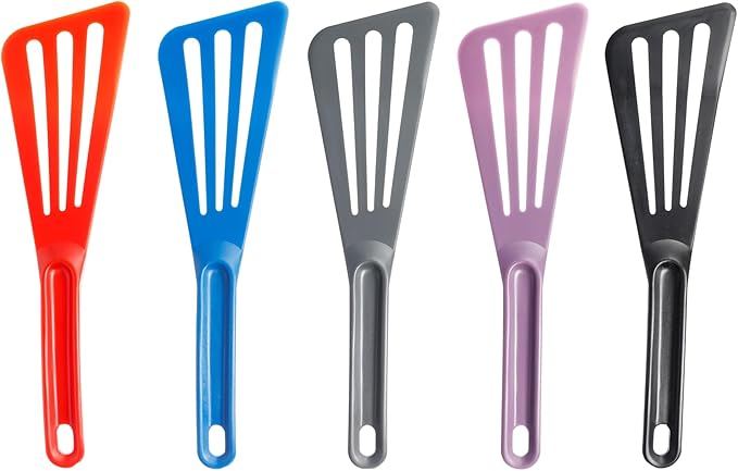 Matfer Bourgeat Exoglass® High Temperature Slotted Pelton Spatula/Turner, Red