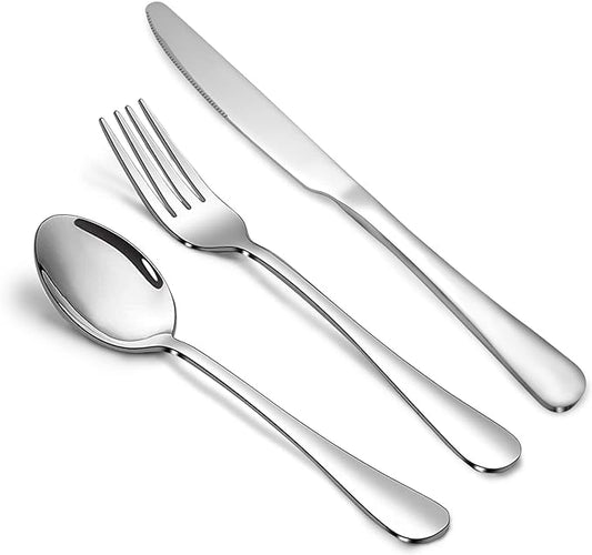 24-Piece Silverware Set, Flatware Set for 8, Food-Grade Stainless Steel Tableware Cutlery Set, Mirror Finished Utensil Sets for Home Restaurant