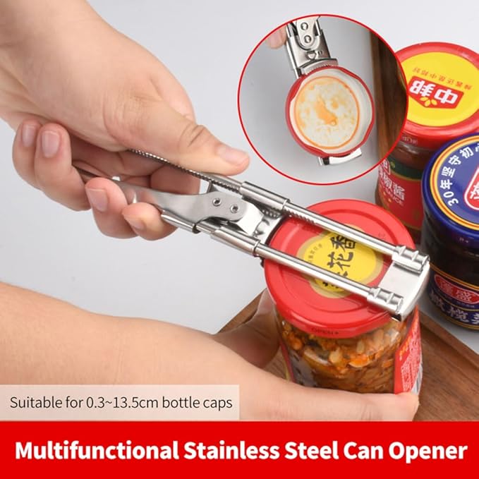Jar Opener for Weak Hands, New Adjustable Stainless Steel Can Opener, Jar Gripper Tight Lid Opener, Kitchen Gadgets, Easy Jar Opener for the Elderly and Children